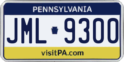 PA license plate JML9300