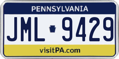 PA license plate JML9429