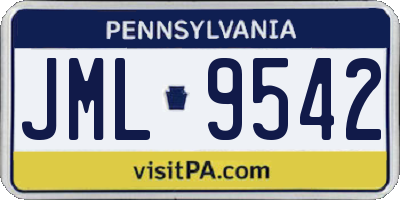 PA license plate JML9542