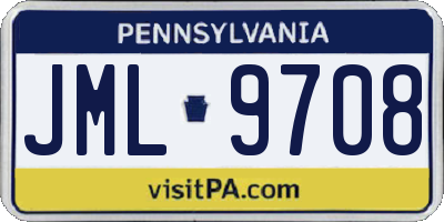 PA license plate JML9708