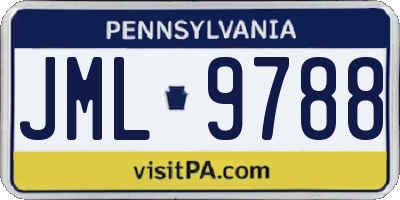 PA license plate JML9788