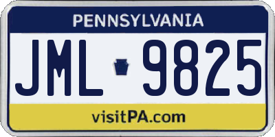 PA license plate JML9825