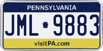 PA license plate JML9883
