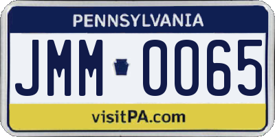 PA license plate JMM0065