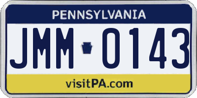 PA license plate JMM0143