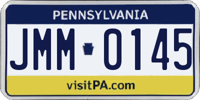 PA license plate JMM0145
