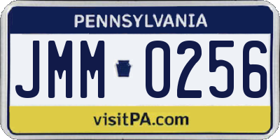PA license plate JMM0256