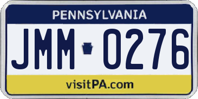 PA license plate JMM0276