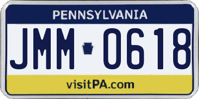 PA license plate JMM0618