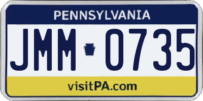 PA license plate JMM0735