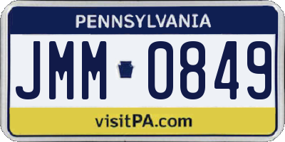 PA license plate JMM0849