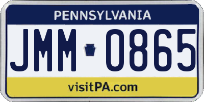 PA license plate JMM0865