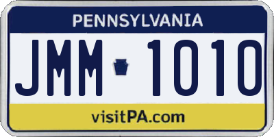 PA license plate JMM1010