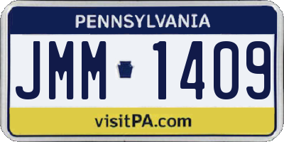 PA license plate JMM1409