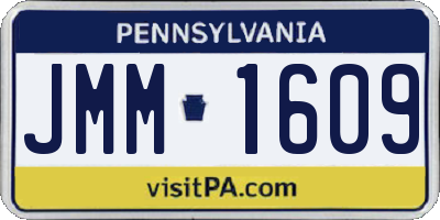 PA license plate JMM1609