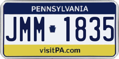 PA license plate JMM1835