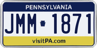 PA license plate JMM1871