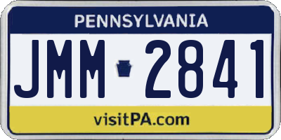 PA license plate JMM2841