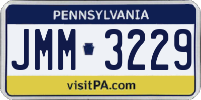 PA license plate JMM3229