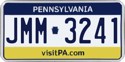 PA license plate JMM3241