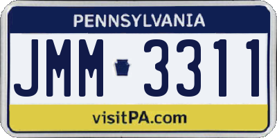 PA license plate JMM3311