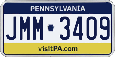PA license plate JMM3409