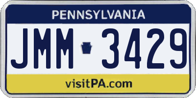 PA license plate JMM3429