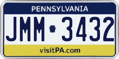 PA license plate JMM3432