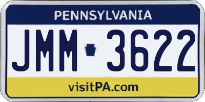 PA license plate JMM3622