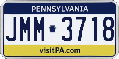 PA license plate JMM3718