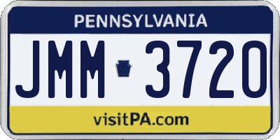 PA license plate JMM3720