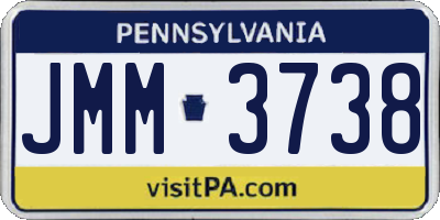 PA license plate JMM3738