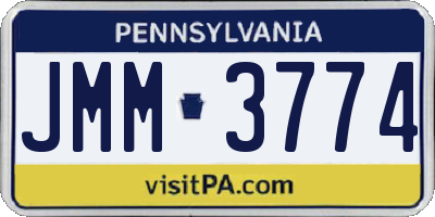 PA license plate JMM3774