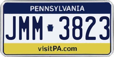 PA license plate JMM3823