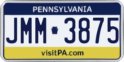 PA license plate JMM3875