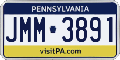 PA license plate JMM3891