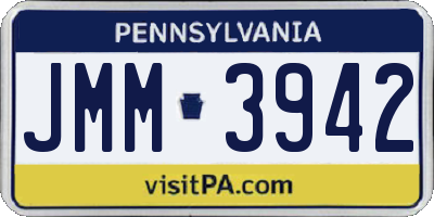 PA license plate JMM3942