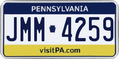 PA license plate JMM4259
