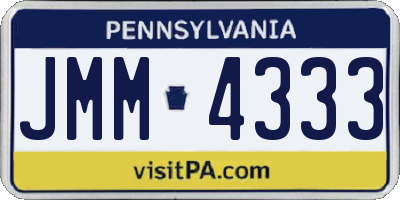 PA license plate JMM4333