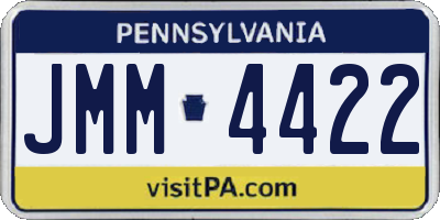 PA license plate JMM4422