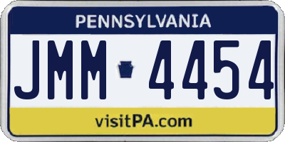 PA license plate JMM4454