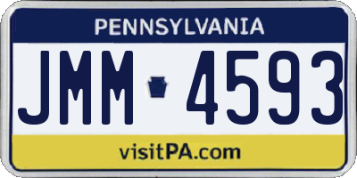 PA license plate JMM4593