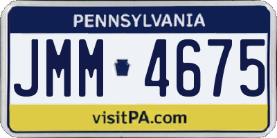 PA license plate JMM4675