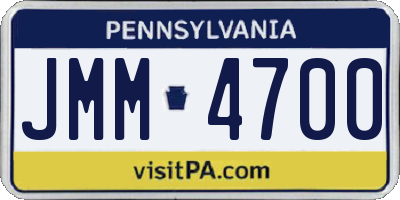 PA license plate JMM4700