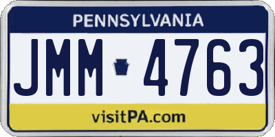 PA license plate JMM4763