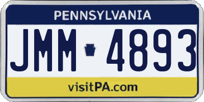 PA license plate JMM4893