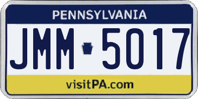 PA license plate JMM5017