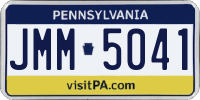 PA license plate JMM5041