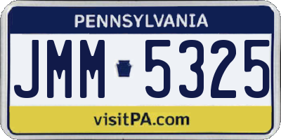 PA license plate JMM5325