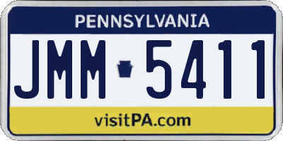 PA license plate JMM5411